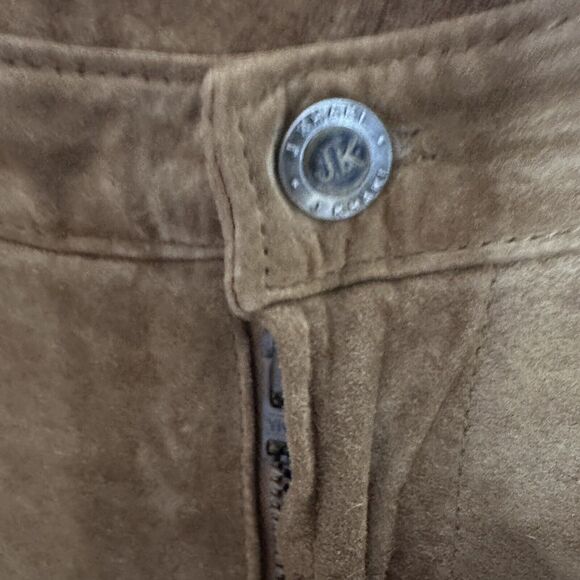 Y2k Leather Suede Pants Size 16 Lined Straight Leg High Rise Pockets Vintage - Picture 6 of 13